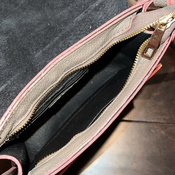 Cuir Rose pebbled leather pink and gray shoulder bag EUC - Picture 5 of 12